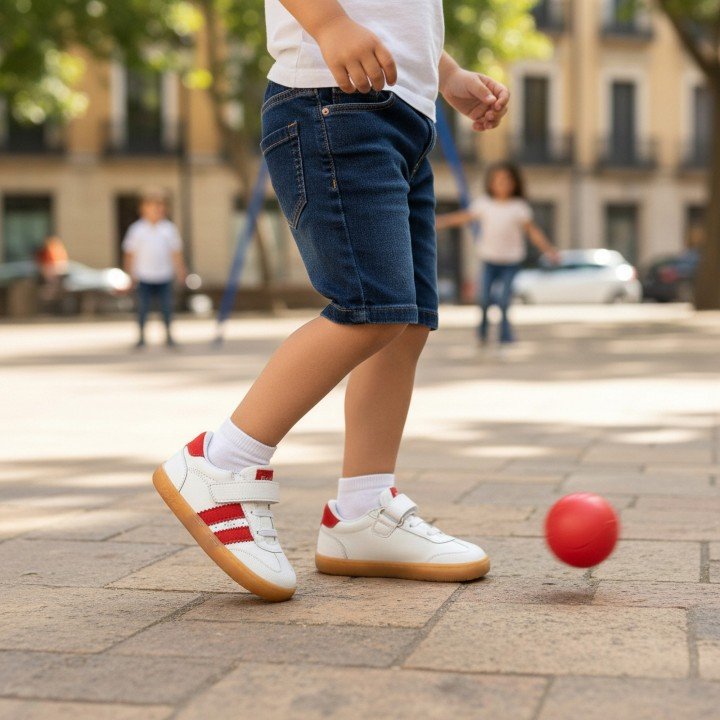 Deportiva Barefoot Chetto Baby free Blanco/rojo - Imagen 7