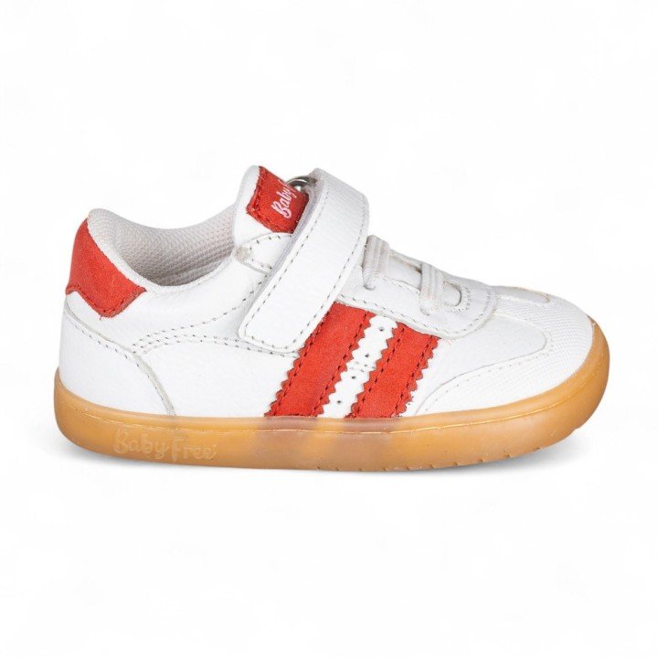 Deportiva Barefoot Chetto Baby free Blanco/rojo